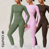 Two-Piece Set Women'S Patchwork High Elastic Soft round Neck Flat Shoulder Long Sleeve Slim Fit Beautiful Hip Tight Pants Yoga Clothes Suit Workout Running Clothes Four Seasons Outdoor Running Cycling Hiking Walking Shopping Fashion Suit Gym
