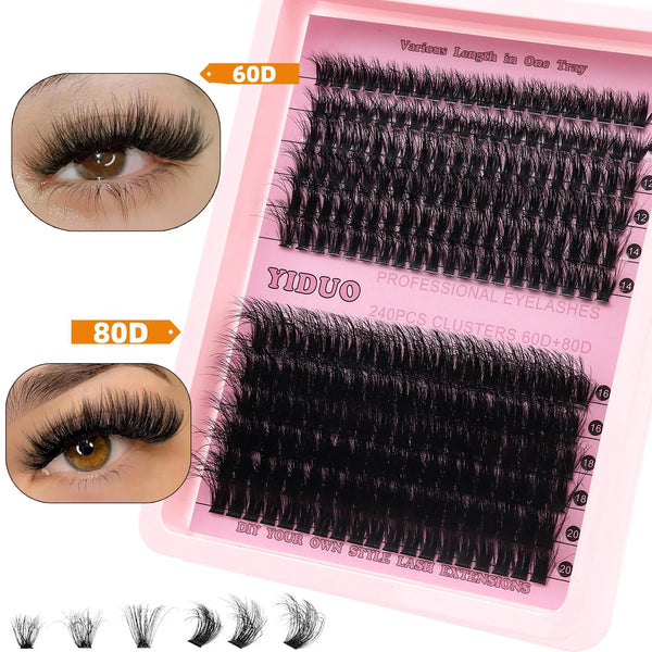 10-20Mm Mixed Individual Cosmetic False Lashes Clusters, 240Pcs/234Pcs/300Pcs/308Pcs/Set Volume Curly Thick Fake Eyelashes, Makeup Enhancement Lashes Clusters Kit, Cosmetic for Gift #GLOBAL PICKS