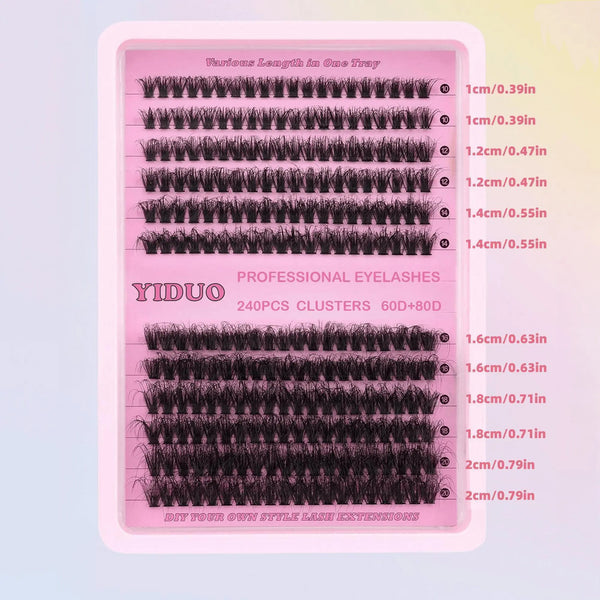 10-20Mm Mixed Individual Cosmetic False Lashes Clusters, 240Pcs/234Pcs/300Pcs/308Pcs/Set Volume Curly Thick Fake Eyelashes, Makeup Enhancement Lashes Clusters Kit, Cosmetic for Gift #GLOBAL PICKS