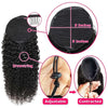 Curly Ponytail Extensions Deep Wave Drawstring Ponytail For Black Women Human Hair With Clip In Thick Ponytail Hair Natural #1B