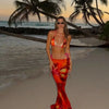 New Bikini Beach Skirt Tunics for Beach Long Leaves Print Bikini Cover up Robe de Plage Sarong Beach Swimsuit cover-ups