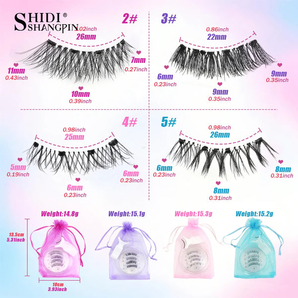 No Glue Needed Magnetic Lashes Reusable Natural Look Magnetic False Eyelashes Set with Tweezer Tool Fluffy Faux Mink Eyelash New