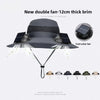 Mens Quick Dry Bucket Hat Large Size Sun Hat with Solar Powered Fan USB Rechargeable for Outdoor Hiking Camping Fishing Activity