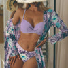 Cikini-Three-Piece Bikini Set for Women, Split Swimsuit, Swimwear, Summer Outfit, New, 2022