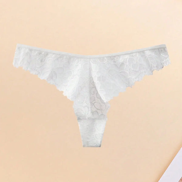 10Pcs Women's Floral Lace Panties Sexy Bow Decor Low Rise Underwear Soft Breathable Panties, Ideal for Daily Wear,  Gym, Parties