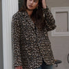 Vintage Leopard Women's Jacket Suit Casual Turndown Collar Women Coat Fashion V-neck Long Sleeve Jackets Autumn New Coats