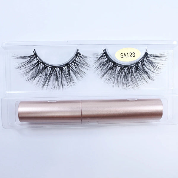 Magnetic Eyelashes With Eyeliner Kit 1Pair / Pack Reusable Most Natural Looking 3d Faux Mink Lashes No Glue magnetic lashes