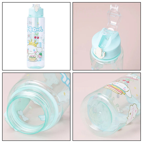 Pink Hello Kitty 800Ml Water Bottle Kuromi Melody Anime Design Large Capacity Pop-Up Straw Leakproof Outdoor Sport Gifts