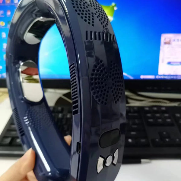 Portable Neck Fan Mini Air Conditioner Cooler Bladeless Fan 6000mAh USB Rechargeable Hanging Cooling Heating Wearable Fans