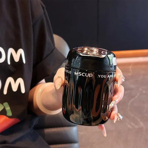 1pc 220ml Insulated Coffee Tumbler with Built-in Tea Strainer - Leakproof, Portable Mini Thermos for Outdoor