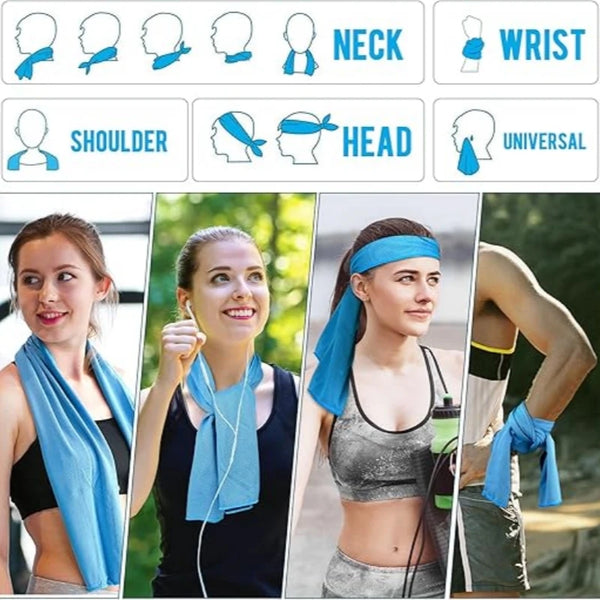 Quick Drying Cooling Towel Soft Breathable Chilly Sweat Absorption Cold Towel with Storage Box Sports Running Yoga Gym Club