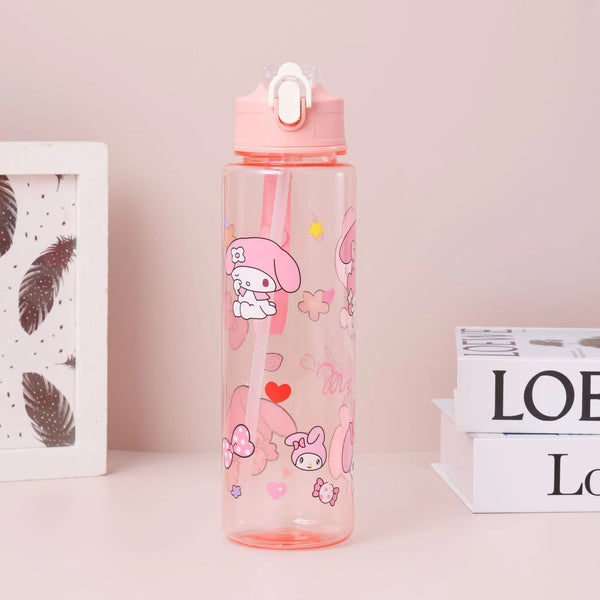 Pink Hello Kitty 800Ml Water Bottle Kuromi Melody Anime Design Large Capacity Pop-Up Straw Leakproof Outdoor Sport Gifts