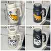 Leak Proof Insulated Cup with Tea Strainer Cartoon Stainless Steel Water Bottle 1000ml with Handle Portable Thermos Travel Use