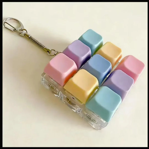 Lighting LED Keyboard Keychain Fidget Toys Clicker Sensory Toy Stress Relief  for Keyboard Keychain Fidget Gadget for Adults toy