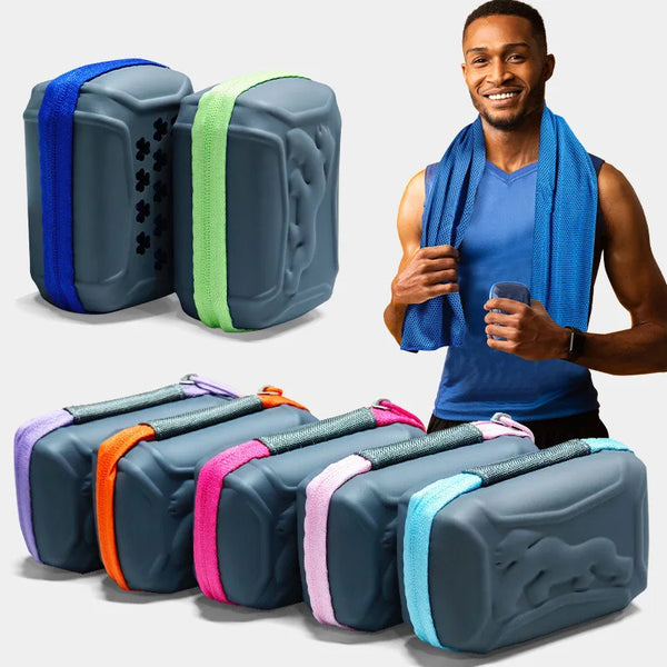 Cooling Towel with Portable Carry Case Quick Dry Sports Towel for Running Gym Fitness Yoga Hiking Travel