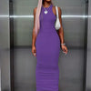 Hugcitar Ribbed Sexy Y2K Clothes Sleeveless Bodycon Maxi Dresses For Women Club Birthday Party Streetwear Elegant Outfits