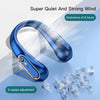 3000mAh Hanging Neck Fan Portable Bladeless Mini USB Rechargeable Mute LED Digital Display Electric Fan Summer Air Cooler ﻿