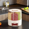 6-Grid Rotating Grain Dispenser, Sealed Moisture-Proof Rice Storage Container, Kitchen Cereal Organizer for Flour, Dry Food