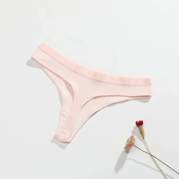 Women Sexy Thong Women Tanga Low Waist Underwear Girls Brief Breath T-back Cotton Panties Female Solid Color Underpant Ladies