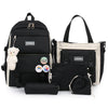 5PCS Kit Backpack Female Fashion Lady High Capacity Waterproof College Trendy Girls Laptop School Bags Cute Girl Travel Book Bag
