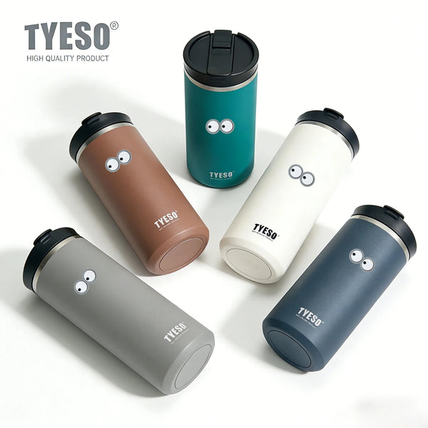 Tyeso 750ml French Press Vacuum Flasks Mug Stainless Steel Cold Brew with Eye Stick Tea Infuser Double-Wall Insulated Thermoses