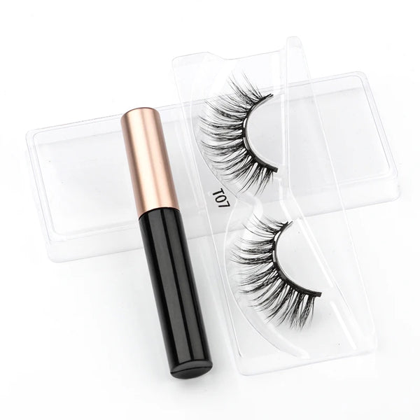 1/3/4 Pairs Magnetic Eyelashes Kit Waterproof Liquid Eyeliner Tweezers Soft Faux Cils Fluffy False Eyelashes Makeup Set Tool Hot