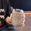 1pc 220ml Insulated Coffee Tumbler with Built-in Tea Strainer - Leakproof, Portable Mini Thermos for Outdoor