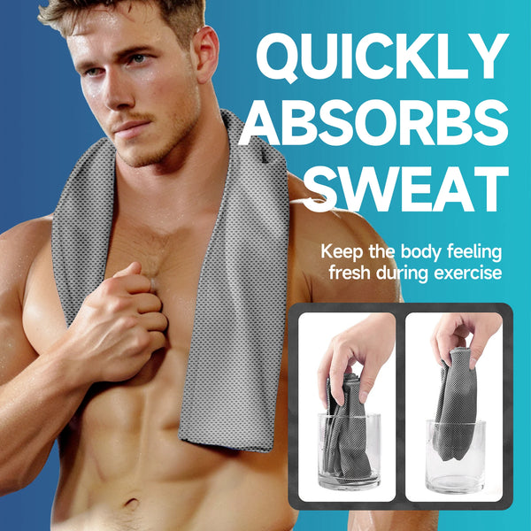 4 Packs Superfiber Ice Towel Soft Breathable Cold Towel Cooling for Yoga, Sports, Golf, Gym, Camping, Running, Fitness, Exercise