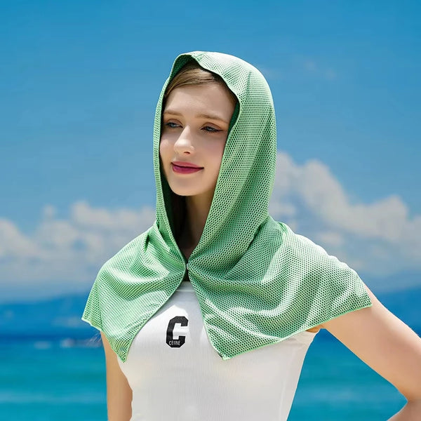 Cooling Hoodie Towel - UV Protection, Quick Drying, Perfect for Sports, Camping, Workouts, Cycling, Golf, Running, Hiking, and F