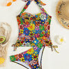 Vigoashely 2026 Sexy Tied Halter Bikini Set High Cut Push UP Swimsuit Women Print Backless Swimwear Biquinis Beach Bathing Suit