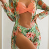 Cikini-Three-Piece Bikini Set for Women, Split Swimsuit, Swimwear, Summer Outfit, New, 2022