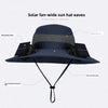 Mens Quick Dry Bucket Hat Large Size Sun Hat with Solar Powered Fan USB Rechargeable for Outdoor Hiking Camping Fishing Activity