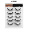 REDSIREN 5Pairs Magnetic Eyelashes With Eyeliner Reusable Thick Natural Eye Lashes New 5Piece Magnet False Eyelashes