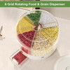 6-Grid Rotating Grain Dispenser, Sealed Moisture-Proof Rice Storage Container, Kitchen Cereal Organizer for Flour, Dry Food