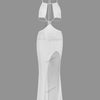 2026 Women Summer New White Knit Cut Out Backless Tie Side Slit Beach Maxi Dress Chic Hanging Neck Swimsuit Bikini Cover-ups K69