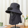 Men Fan Hat With Solar Panel Wide-Brimmed Shawl Fishing Hat Solar USB Charging UV-Protection Outdoor Hat