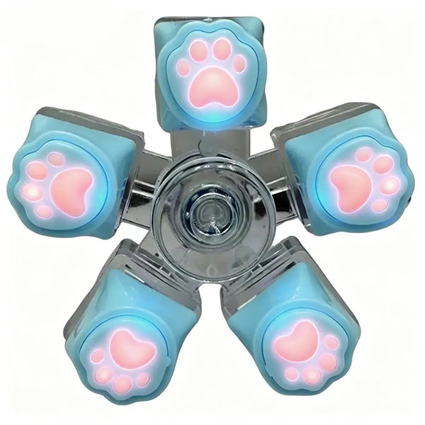 2-6 Keys Cat Paw Button Fidget Toy LED Light Keyboard Clicker Stress Relief Keychain Sensory Toy Anxiety Relief Gift For Adults