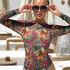 Mesh High Waist Sexy Swimsuit Women Summer Bathing Suit Bikini Set Long Sleeve Swimwear Beach Swimming Suit For Female Купальник