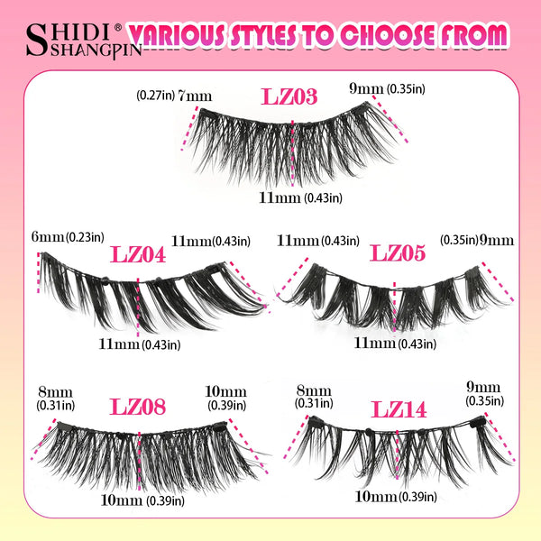 Reusable Magnetic Eyelashes 1 Pair Natural Curly Fluffy Magnetic False Eyelashes No Glue Needed Lashes Makeup with Tweezer Set