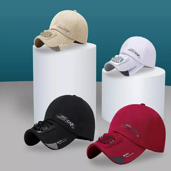 Cap with Fan Summer USB Charging Cooling Fan Baseball Cap Outdoor Golf Sunscreen 2 Speed Adjustable Peaked Hat Hiking Cap Amagi