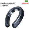 Portable Neck Fan Mini Air Conditioner Cooler Bladeless Fan 6000mAh USB Rechargeable Hanging Cooling Heating Wearable Fans