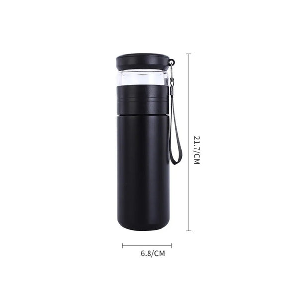 New Stainless Steel Insulated Cup 500ML Capacity Tea Water Separation Vacuum Mug Leak-Proof Tea Infuser Bottle
