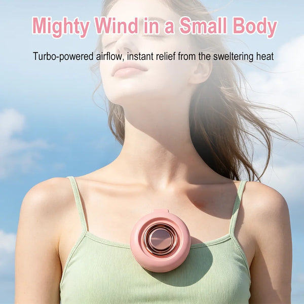Portable Mini Clip Fan Silent 1000 MAh USB Rechargeable Cooling Fan 3 Speed Whirlwind Leafless Fan Hanging Neck Waist Fan