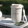 JUSTINLAU Stainless Steel Coffee Cup Insulated Water Bottle Double Drinking Straw Cup With tea strainer Office Outdoor Water Cup