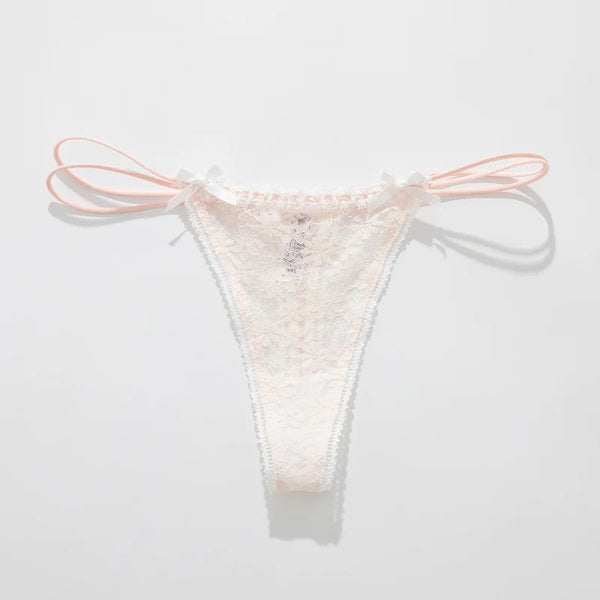 1pcs Lace Bow Panties Sexy Female Lingerie Daily Wear Home Wear Solid Underwear Women Low Waist Panties Breathable Трусы Женские