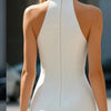 Elegant Sleeveless Neckline Gown Stand Collar Knee-Length Slim Fit Dress for Women Holiday Parties Spring Summer New Arrival