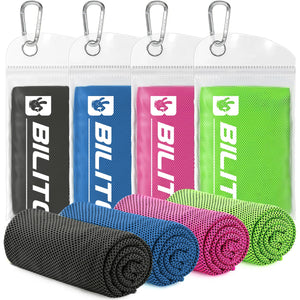4 Packs Superfiber Ice Towel Soft Breathable Cold Towel Cooling for Yoga, Sports, Golf, Gym, Camping, Running, Fitness, Exercise