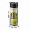 Double Wall Glass Tea Cup with Tea Infuser 500ml Magnetic Glass Tumbler Stainless Steel Filter Insulated Glass Water Bottle
