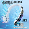 The New JKUOO Portable Bladeless Neck Fan, Fifth Generation LazyRechargeable Small Fan - Features Infinite Speed , 1200Mah Batte