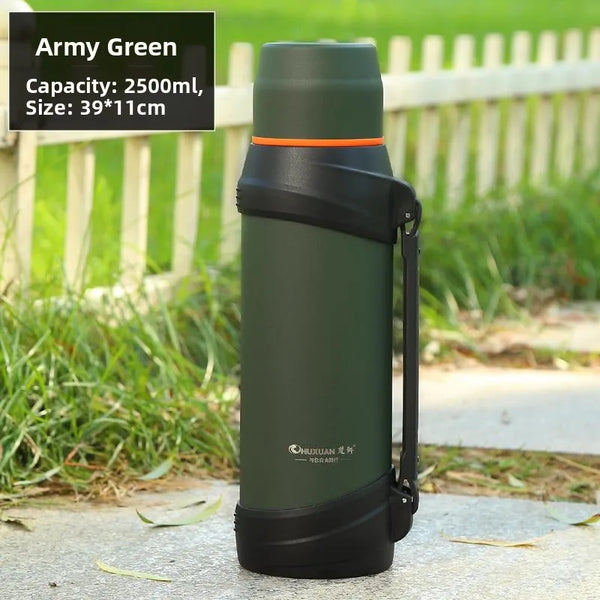 Portable 304 Stainless Steel Insulated Tea Pot Men's Outdoor Travel Car Thermal Cup Filter Net Brewing Bottle 2000ml
